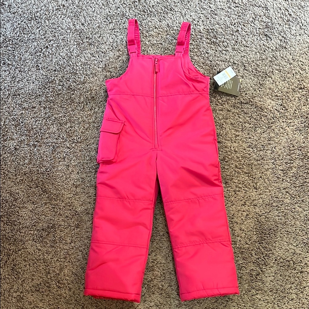 Kids Pink Snow Bib Overalls